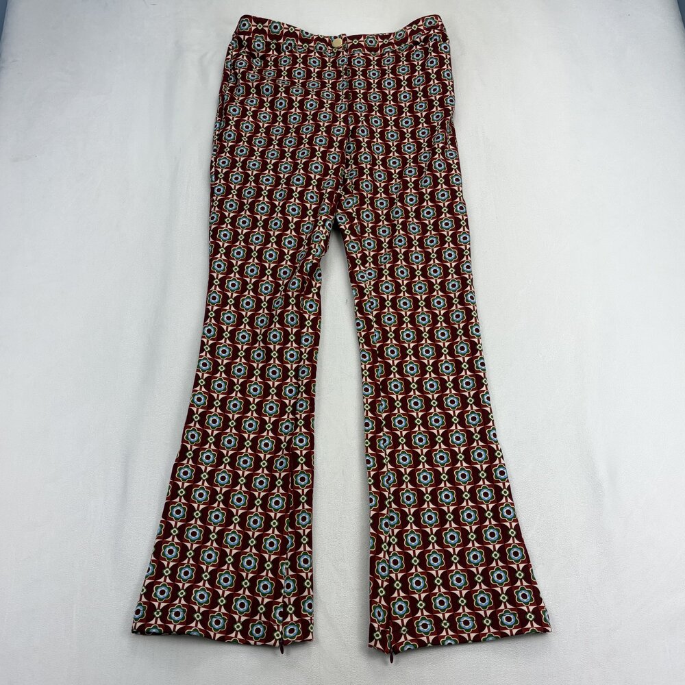 Maeve Printed Flare Trousers Sz 6 - Geometric Floral - Picture 2 of 9